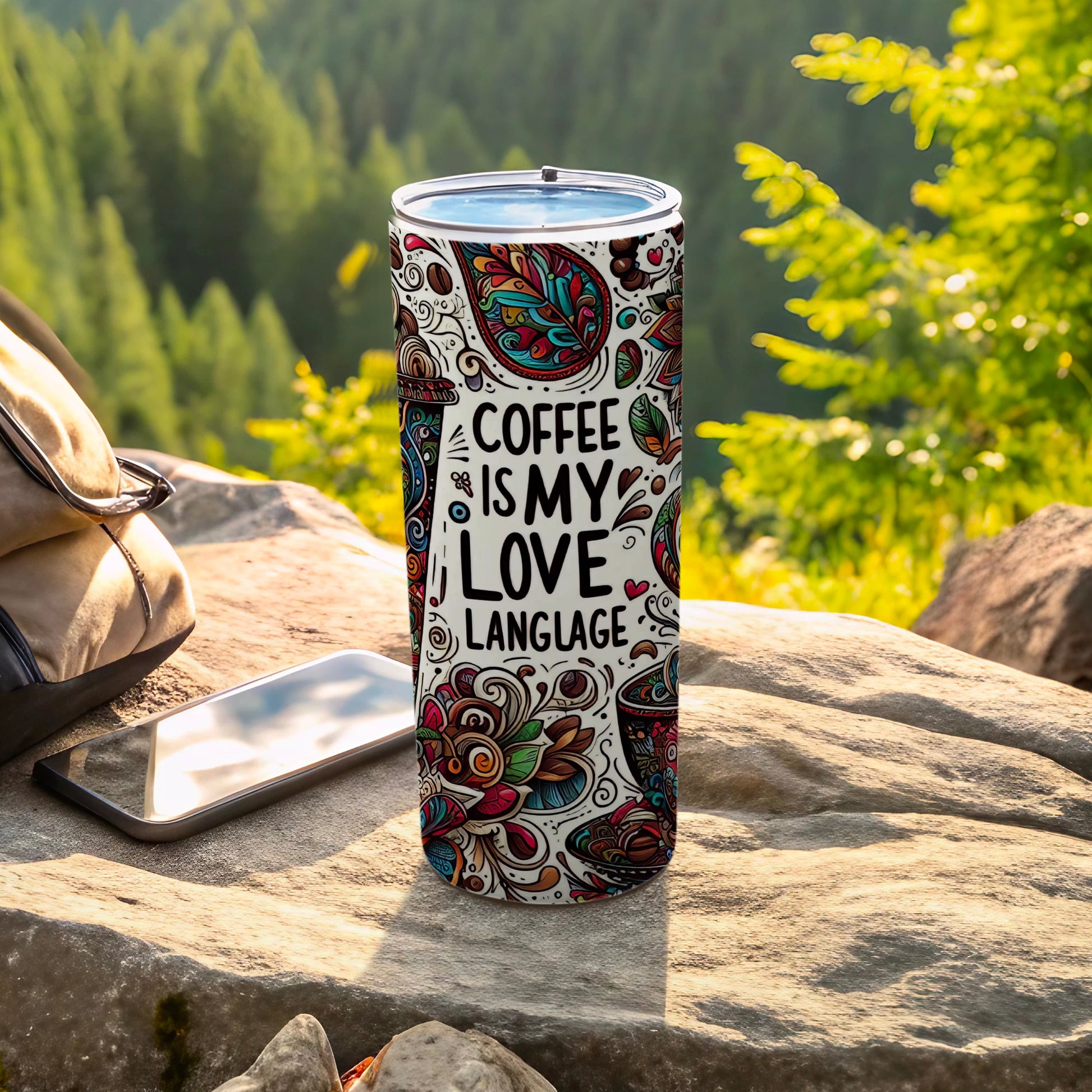 Coffee Is My Love Language Colorful Tumbler