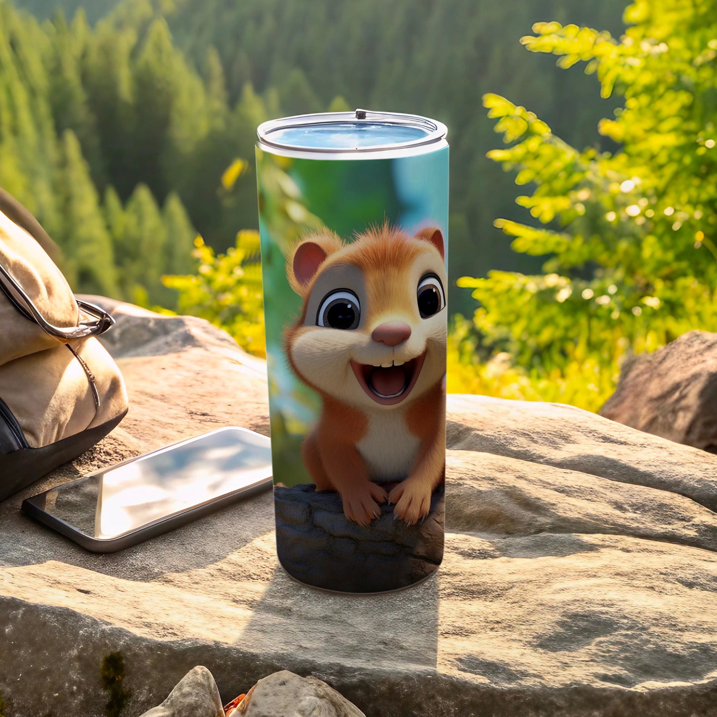 Cute Cartoon Squirrel Insulated Tumbler Travel Mug
