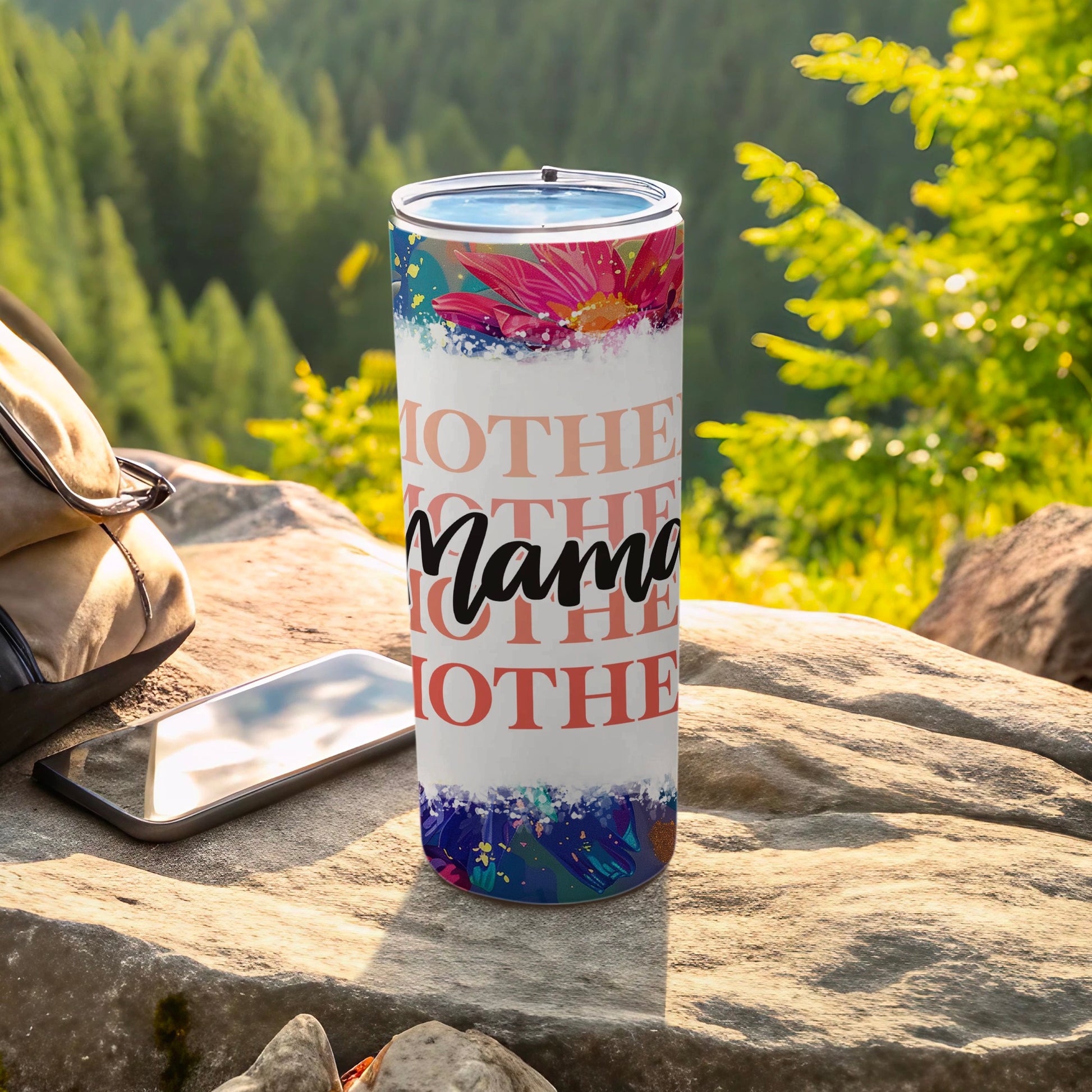 Vibrant Floral Mama Design Tumbler for Mothers Gift