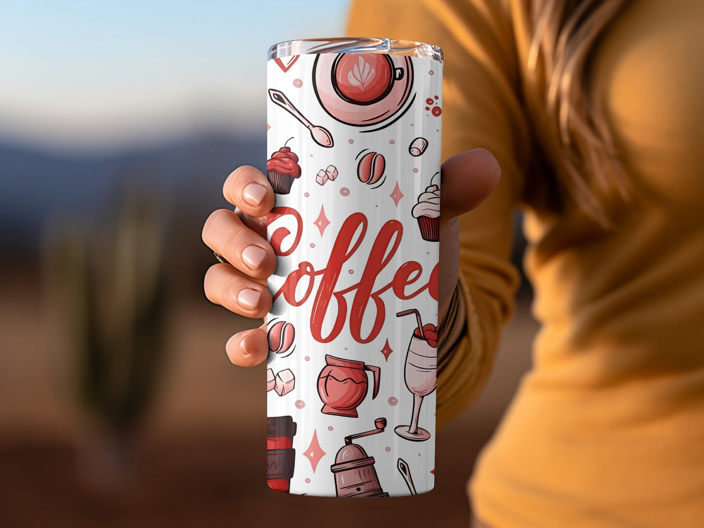 Vibrant Coffee Themed Design Insulated Tumbler