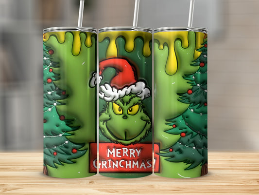 Merry Grinchmas Christmas Themed Tumbler Cup