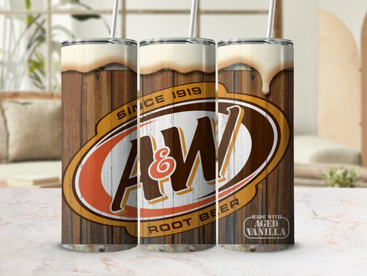 A&W Root Beer SINCE 1919 Aged Vanilla Foam Wood Grain product type