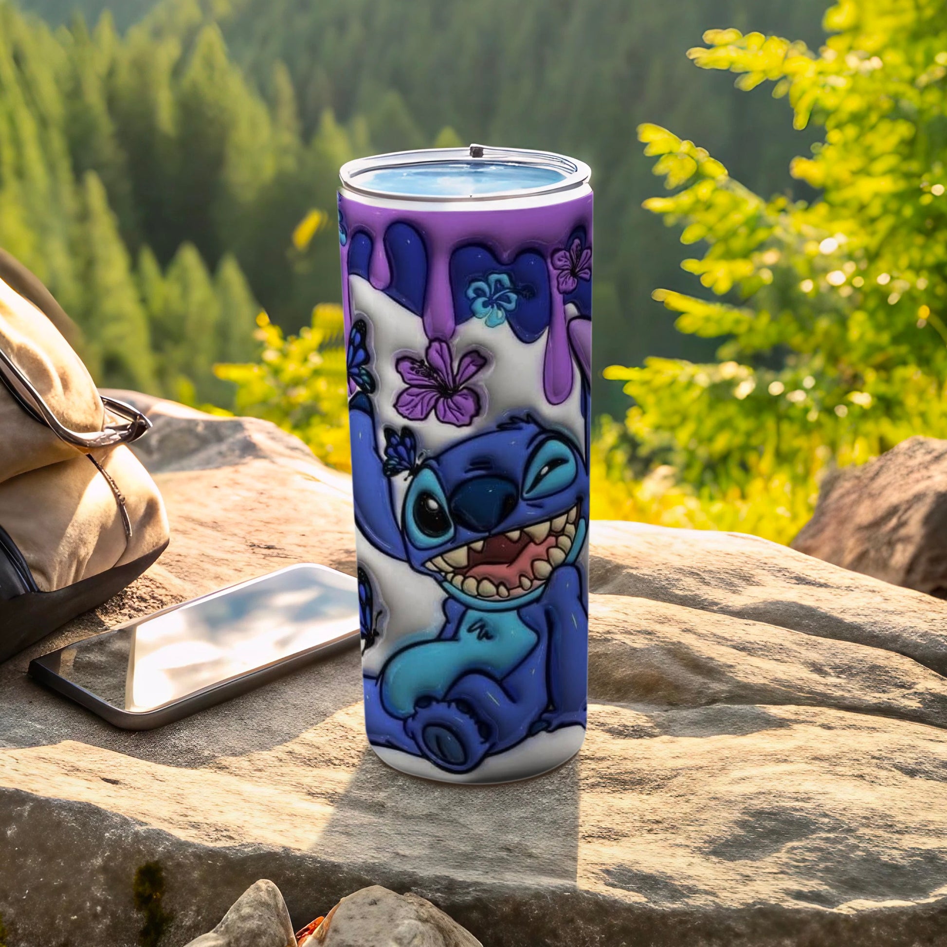 Stitch Cartoon Design Tumbler for Outdoor Adventures