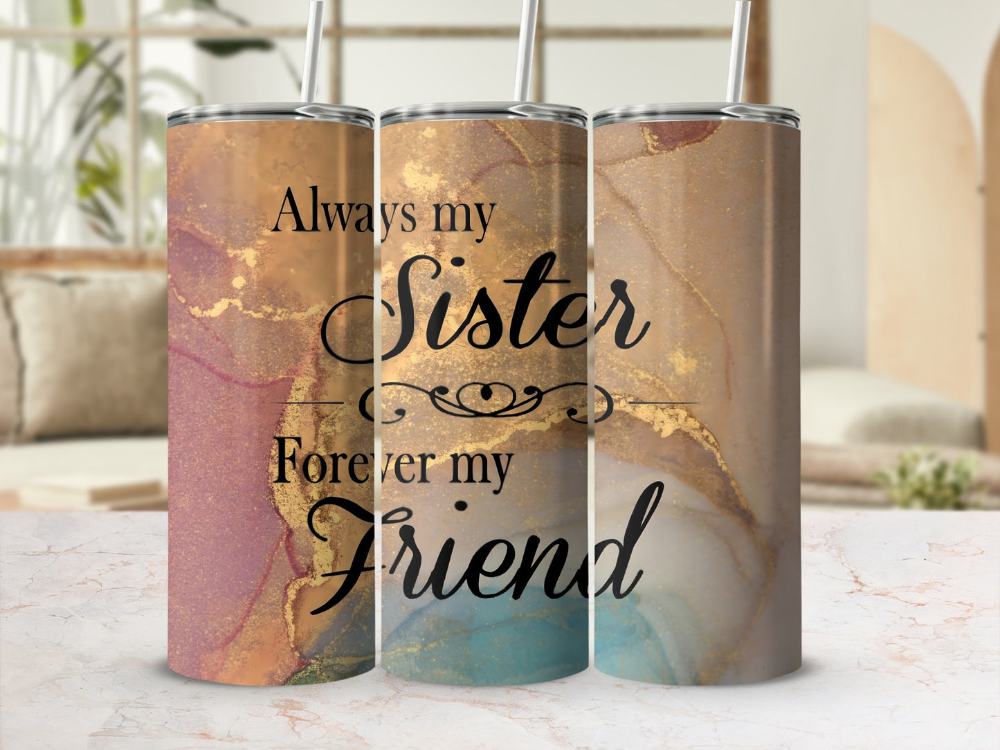 Always My Sister Forever My Friend Tumblers Set