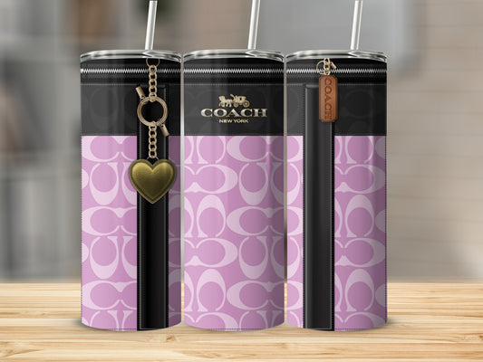 Designer Pink and Black Patterned Tumbler Product