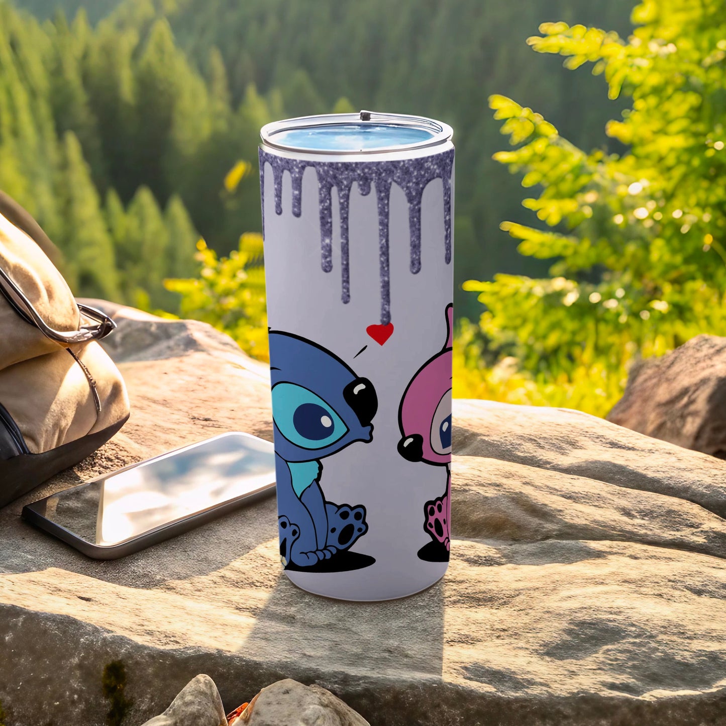 Cute Cartoon Characters with Heart Design Tumbler