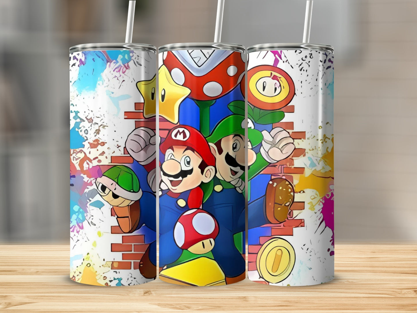 Colorful Super Mario and Luigi Tumbler Cup
