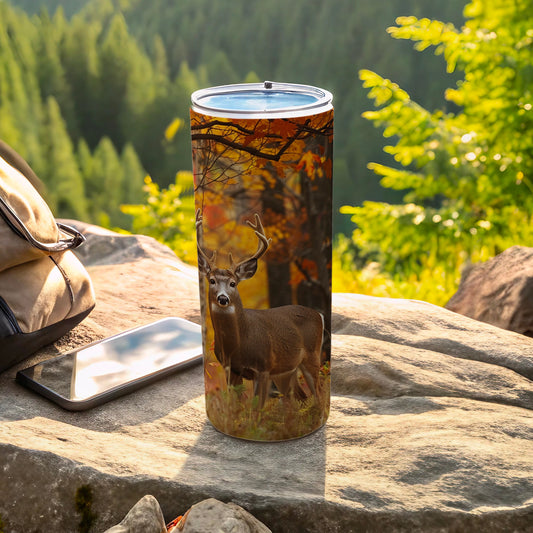 Majestic Deer Forest Scene Autumn Wildlife Tumbler product type
Tumbler
Deer
Wildlife
Forest
Autumn
Nature
Insulated cup
Travel mug
Outdoor gear
Animal print
Buck
Stag
Fall leaves
Wilderness
Drinkware
Hunter gift
Camping accessory
Woodland scene
Rustic design
Adventure drink