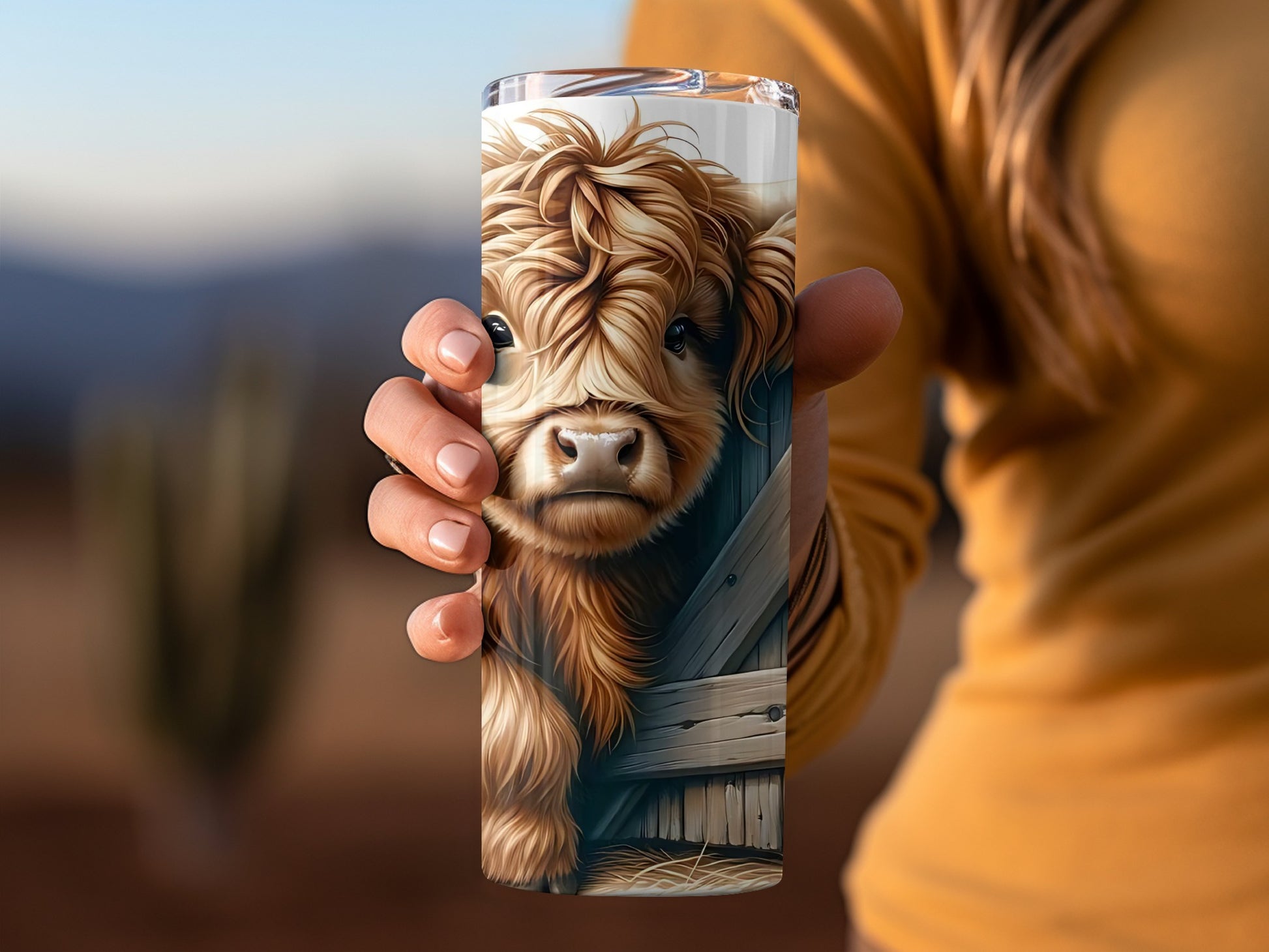 Adorable Highland Cow Art Insulated Tumbler