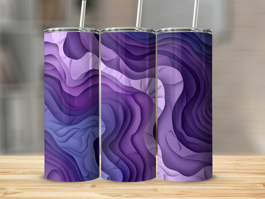 Purple Layered Abstract Design Insulated Tumbler