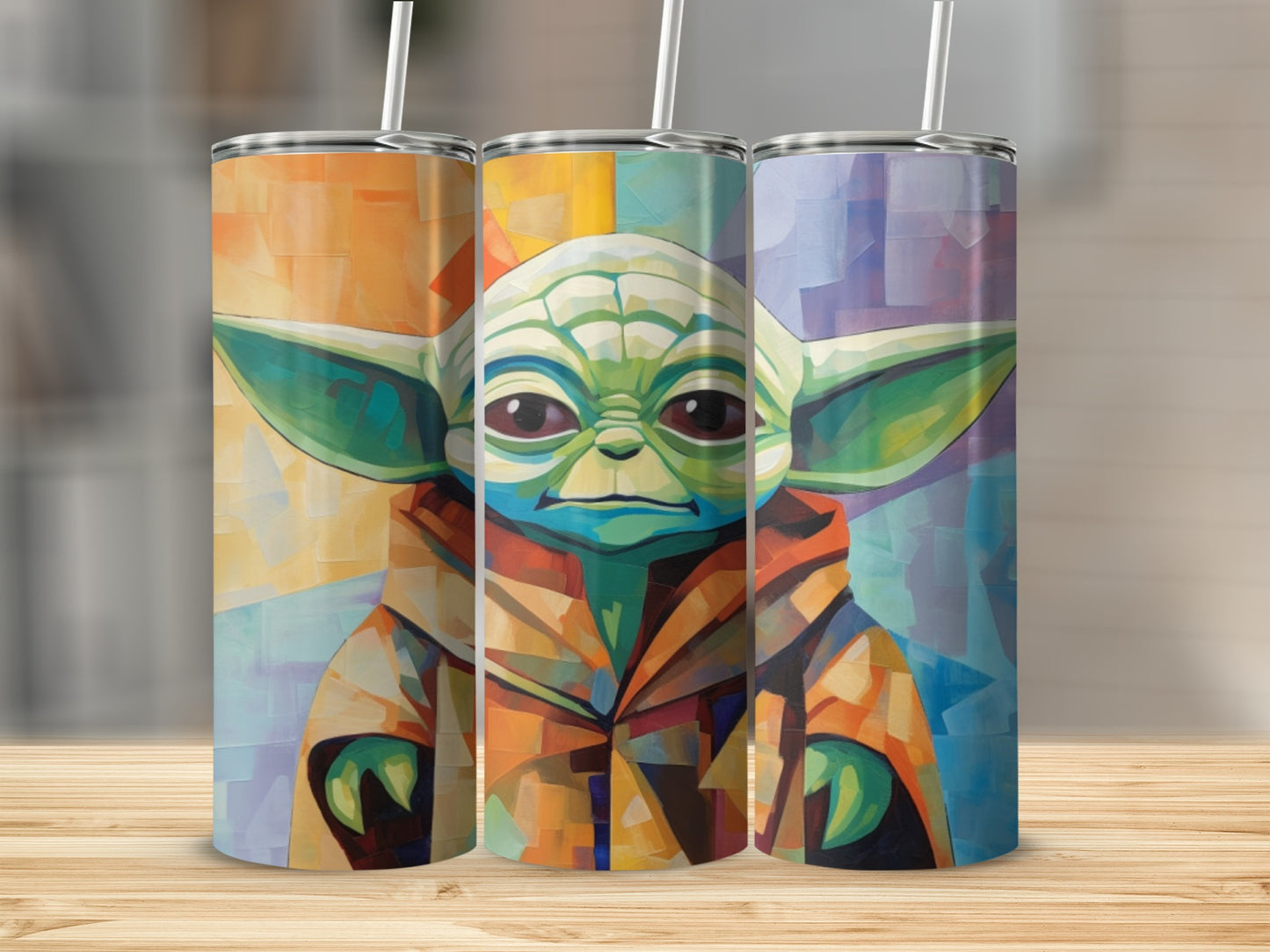 Grogu Abstract Style Colorful Tumbler product type