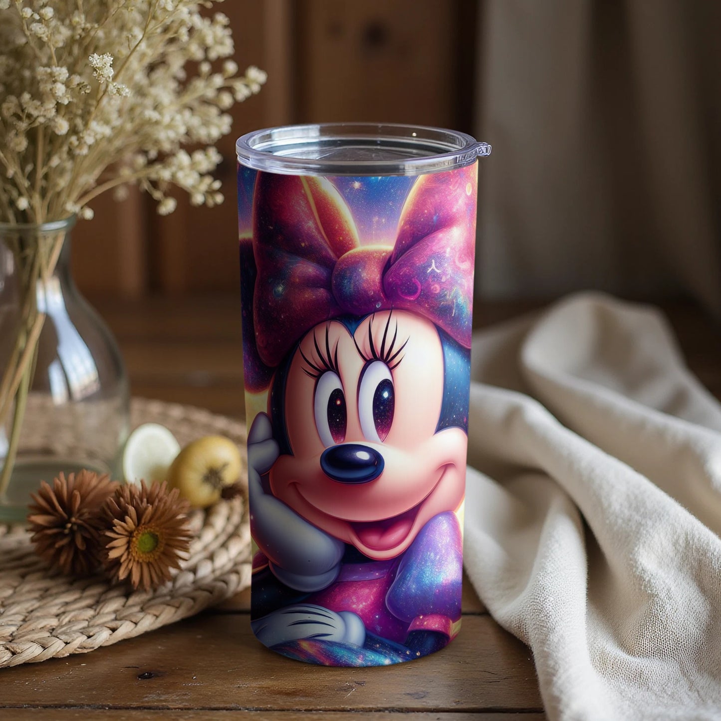 Adorable Minnie Mouse Cosmic Design Tumbler