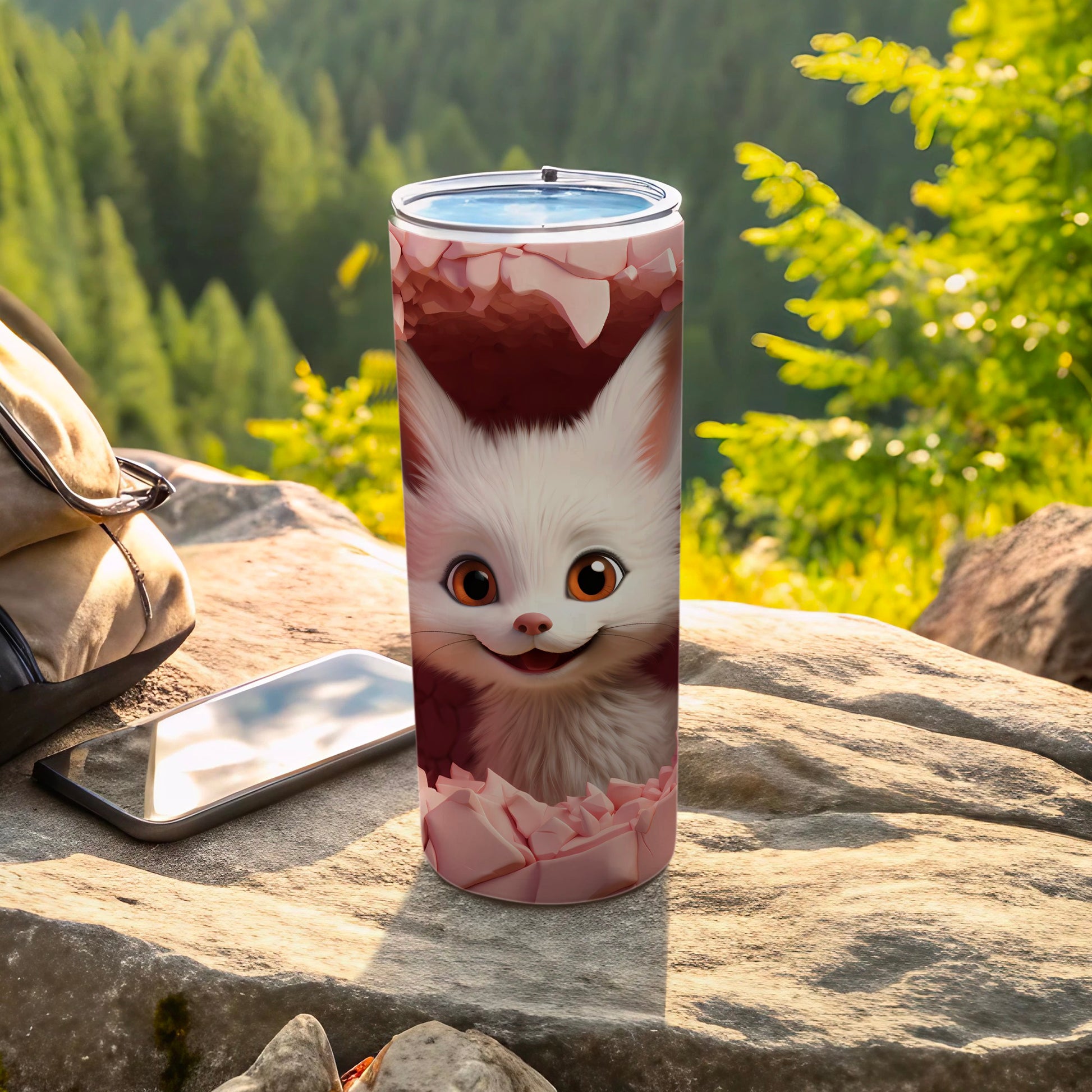 Adorable Cat Travel Tumbler for Outdoor Adventures