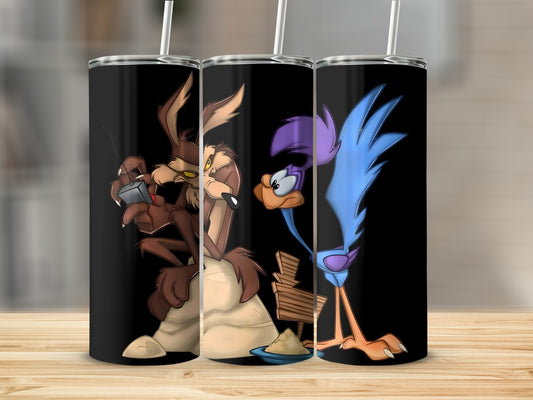 Cartoon Coyote and Road Runner Tall Skinny Tumbler