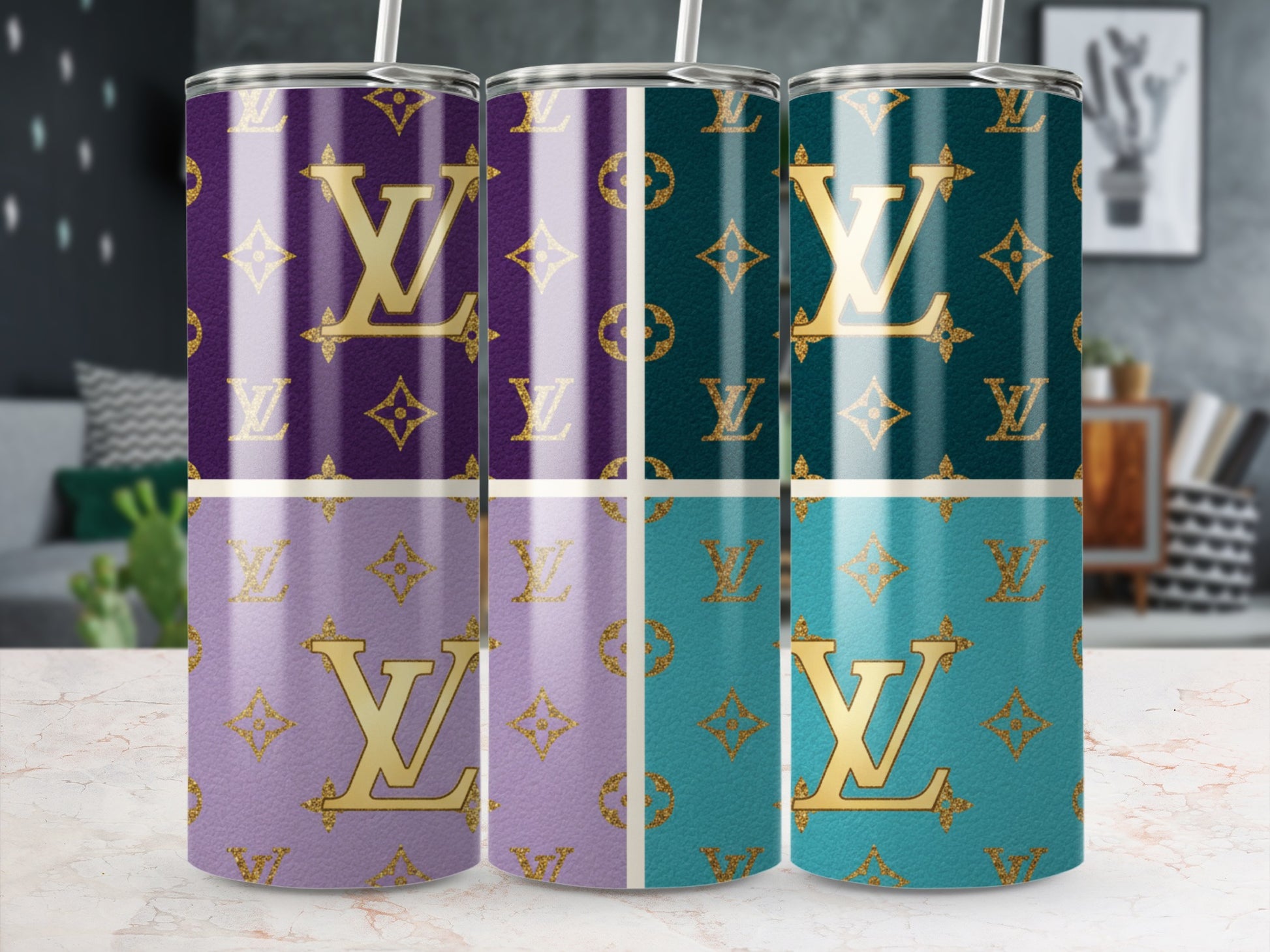 Luxurious Monogram Design Insulated Tumbler Product