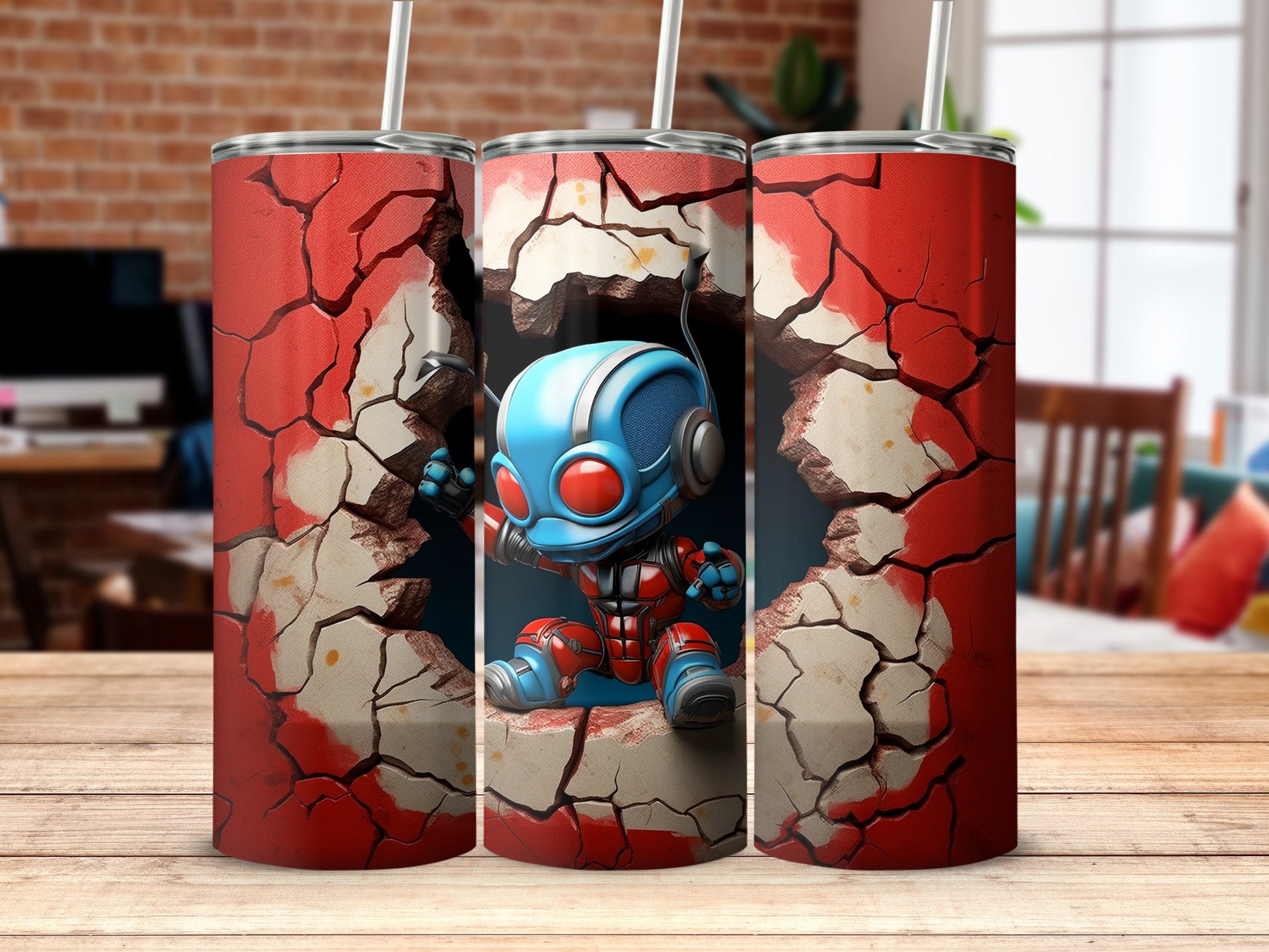 Ant Breaking Through Wall Robotic Character Tumbler