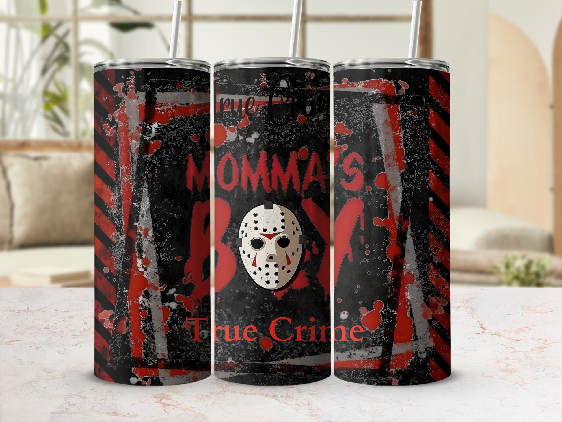 Momma's Boy True Crime Horror Design Tumbler