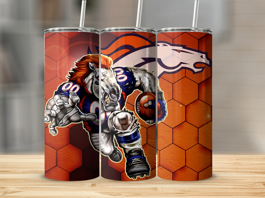 Fierce Mustang Football Player Graphic Tumbler Cup