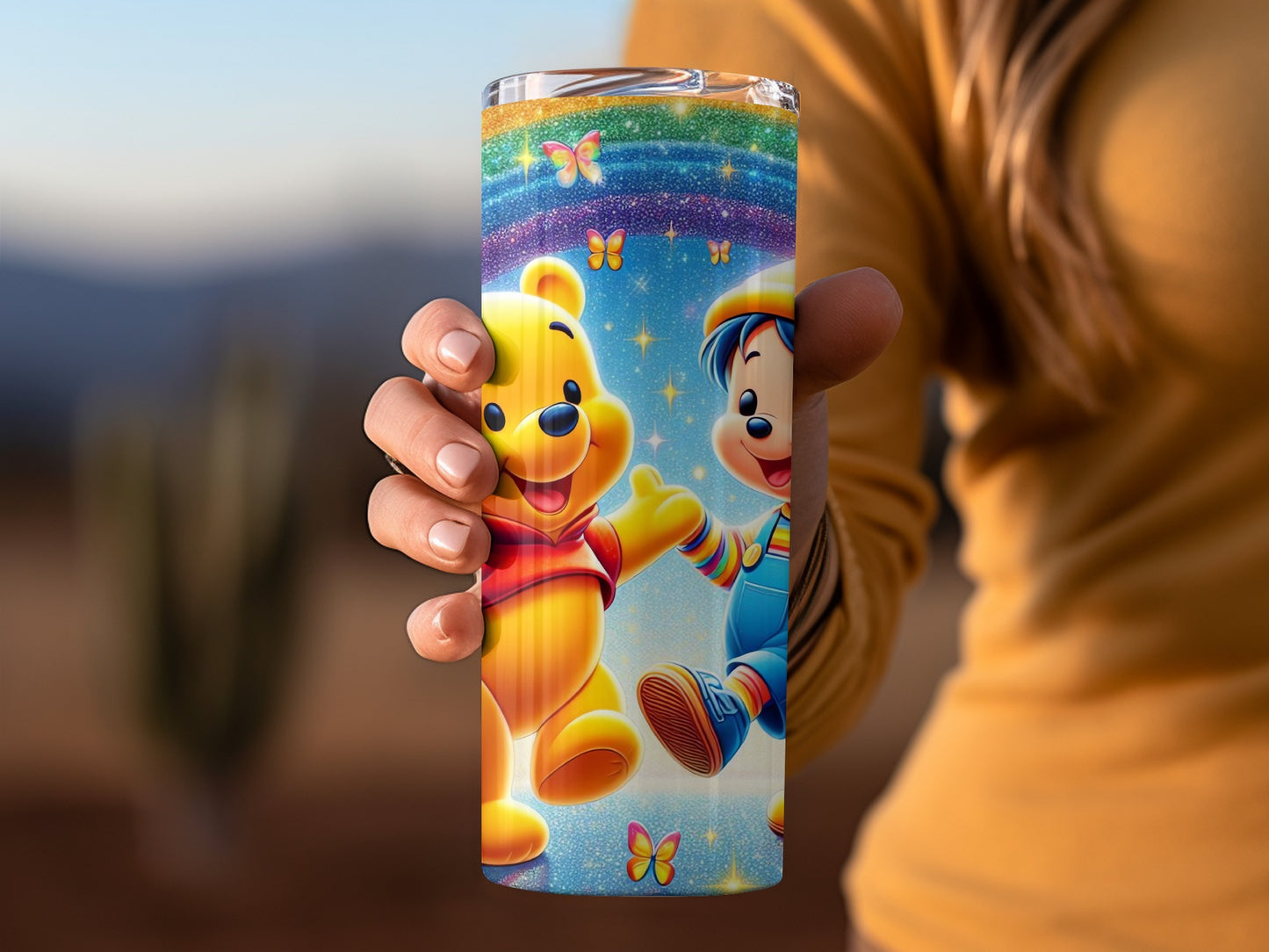 Rainbow Adventure Winnie Together With Friend Kid Tumblers