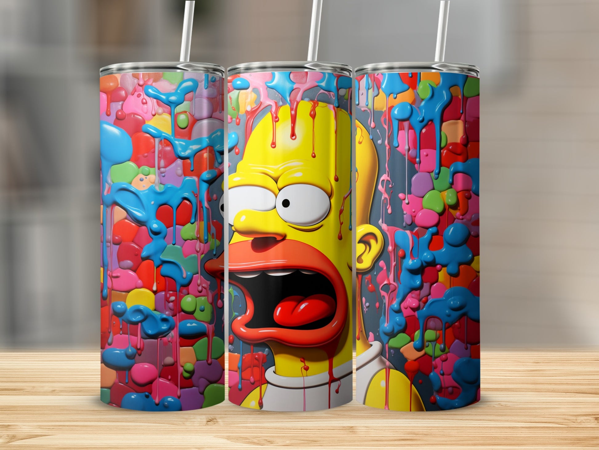 Colorful Cartoon Character Art Insulated Travel Cup