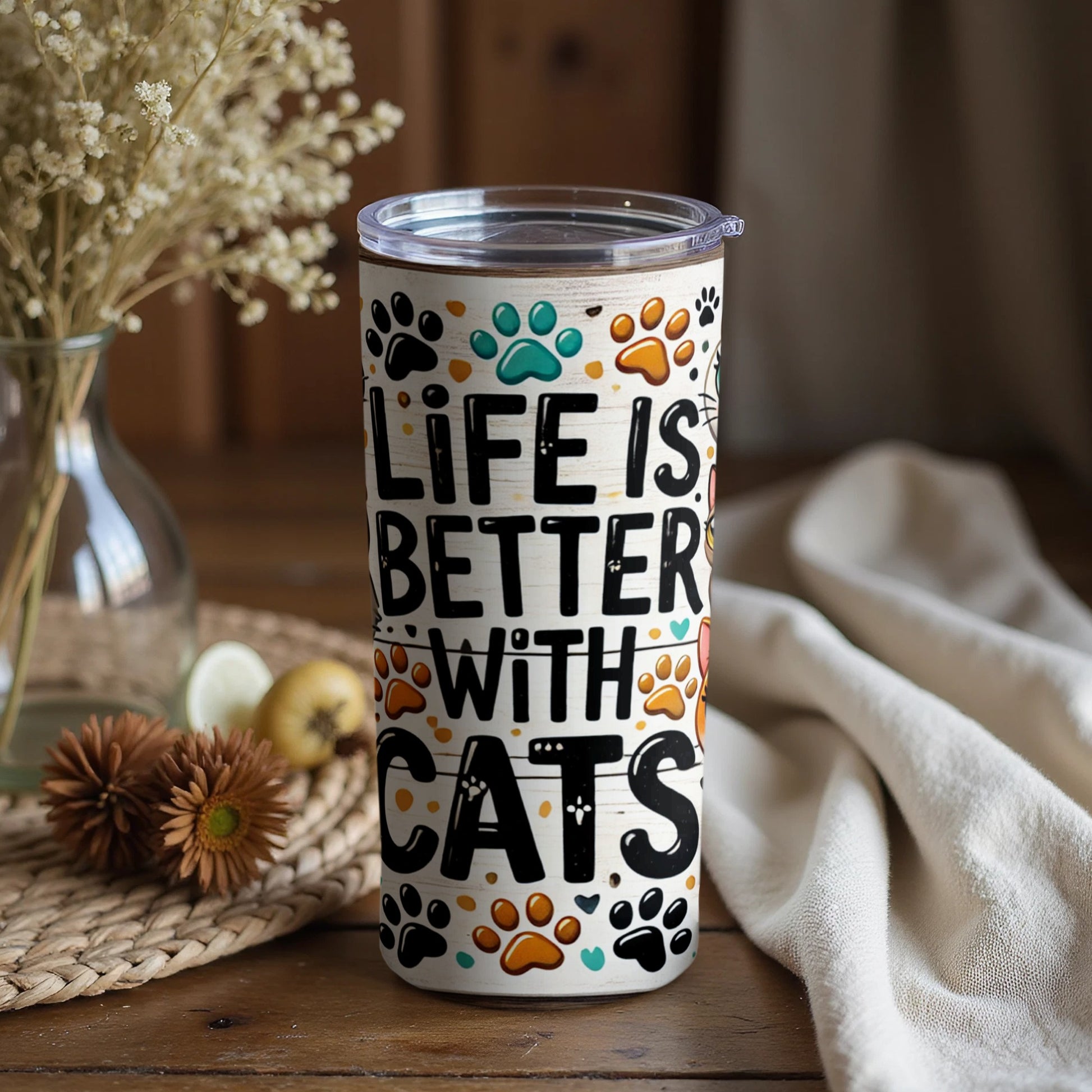 Life Is Better With Cats Insulated Travel Mug