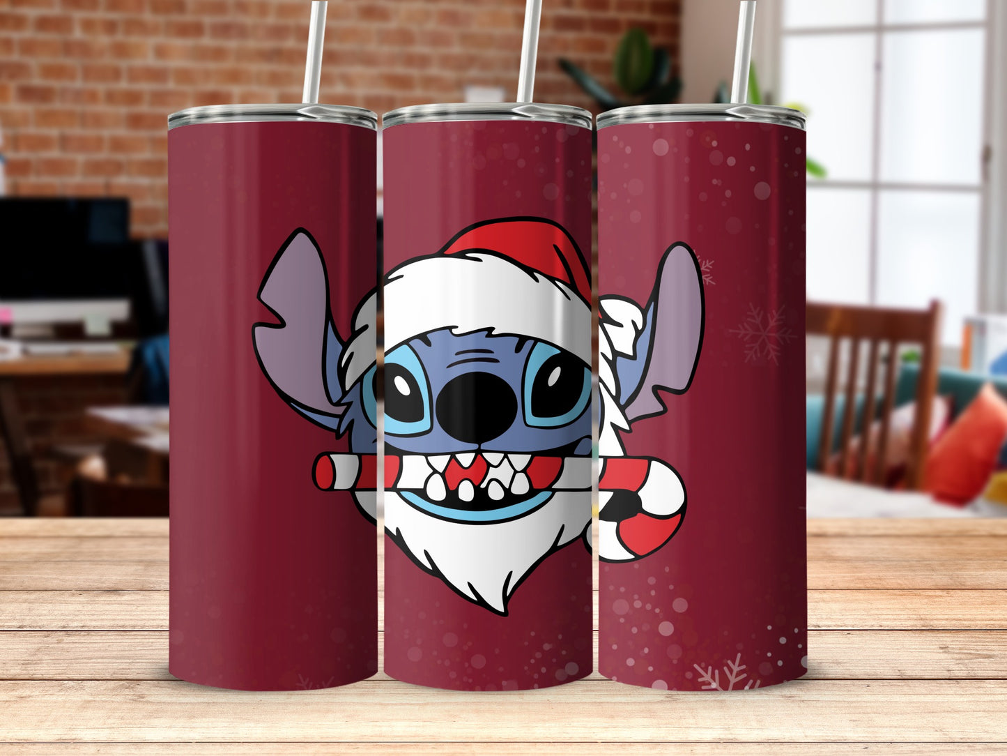 Christmas Santa Alien with Candy Cane Tumbler