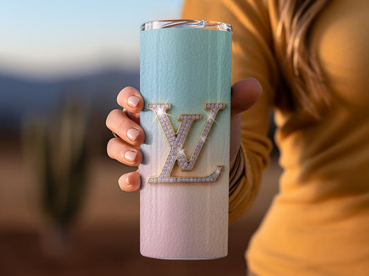 Luxury Gradient LV Logo Insulated Drink Tumbler