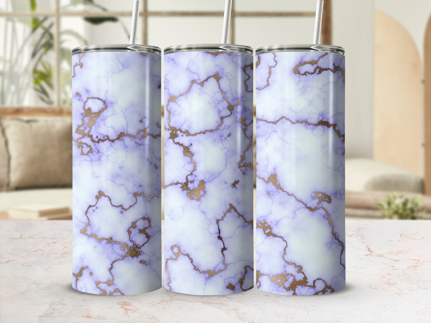 Purple Gold Marble Design Tumbler product type