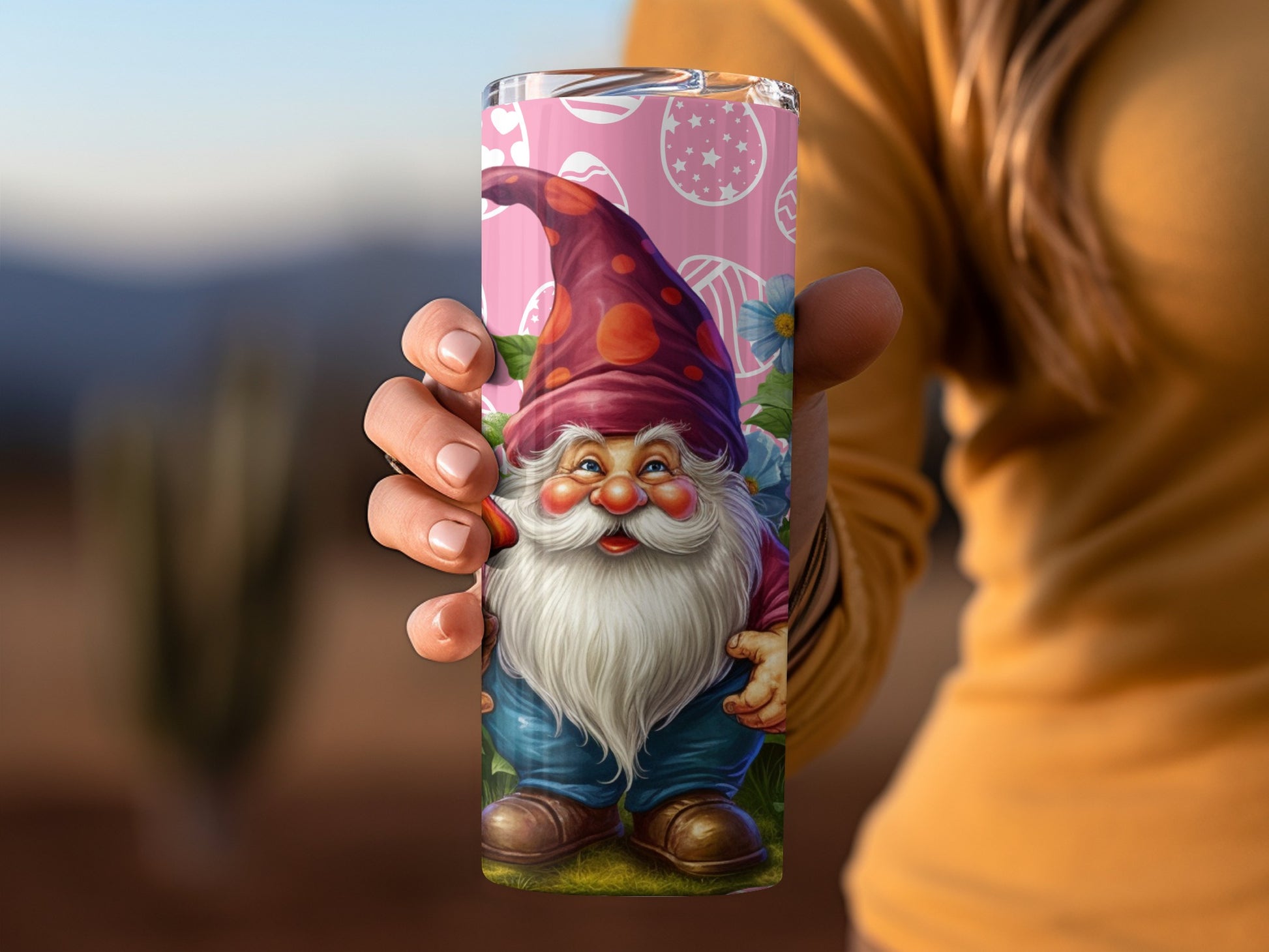 Colorful Gnome Easter Themed Insulated Drinkware Cup