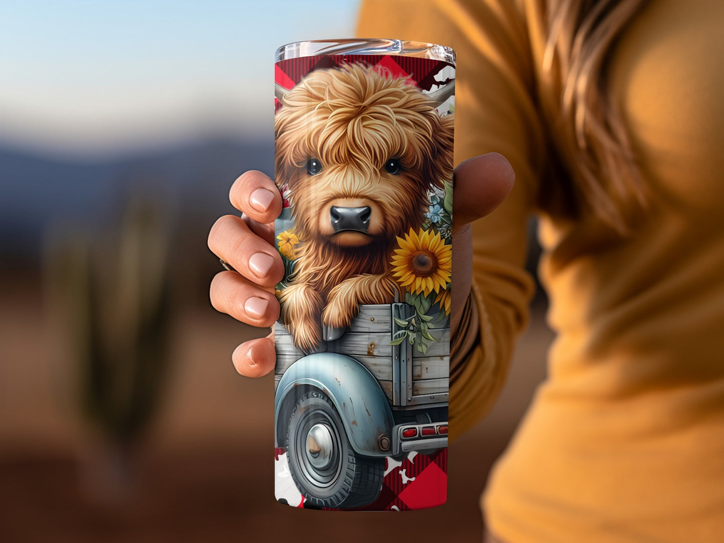 Cute Dog with Sunflower Artwork on Tall Tumbler