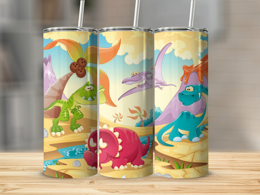 Adorable Cartoon Dinosaurs Design Tumbler Drinking Cups