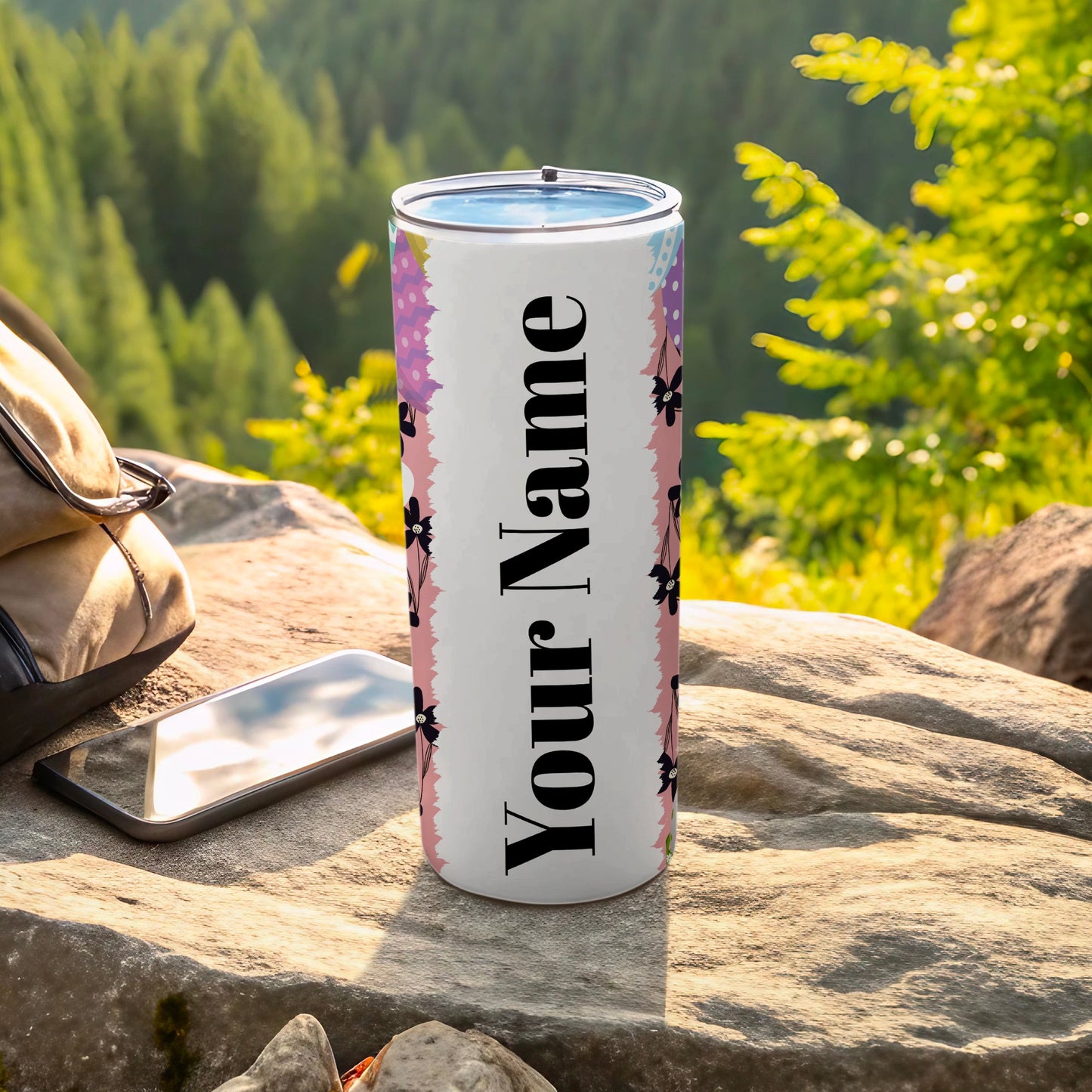 Customizable Name Text Travel Mug for Outdoor Adventures