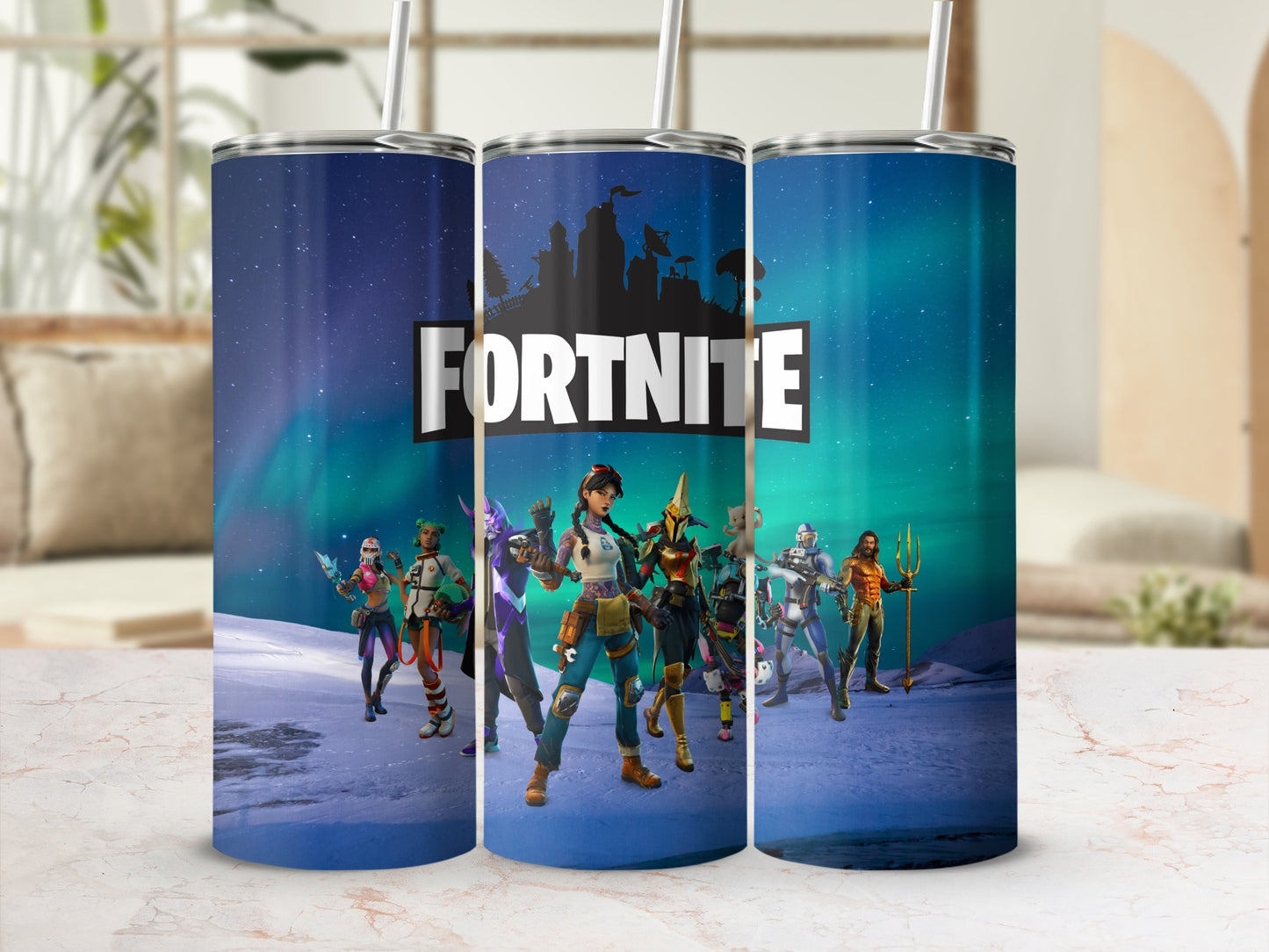 Fortnite Character Themed Tumbler with Straw Cup
