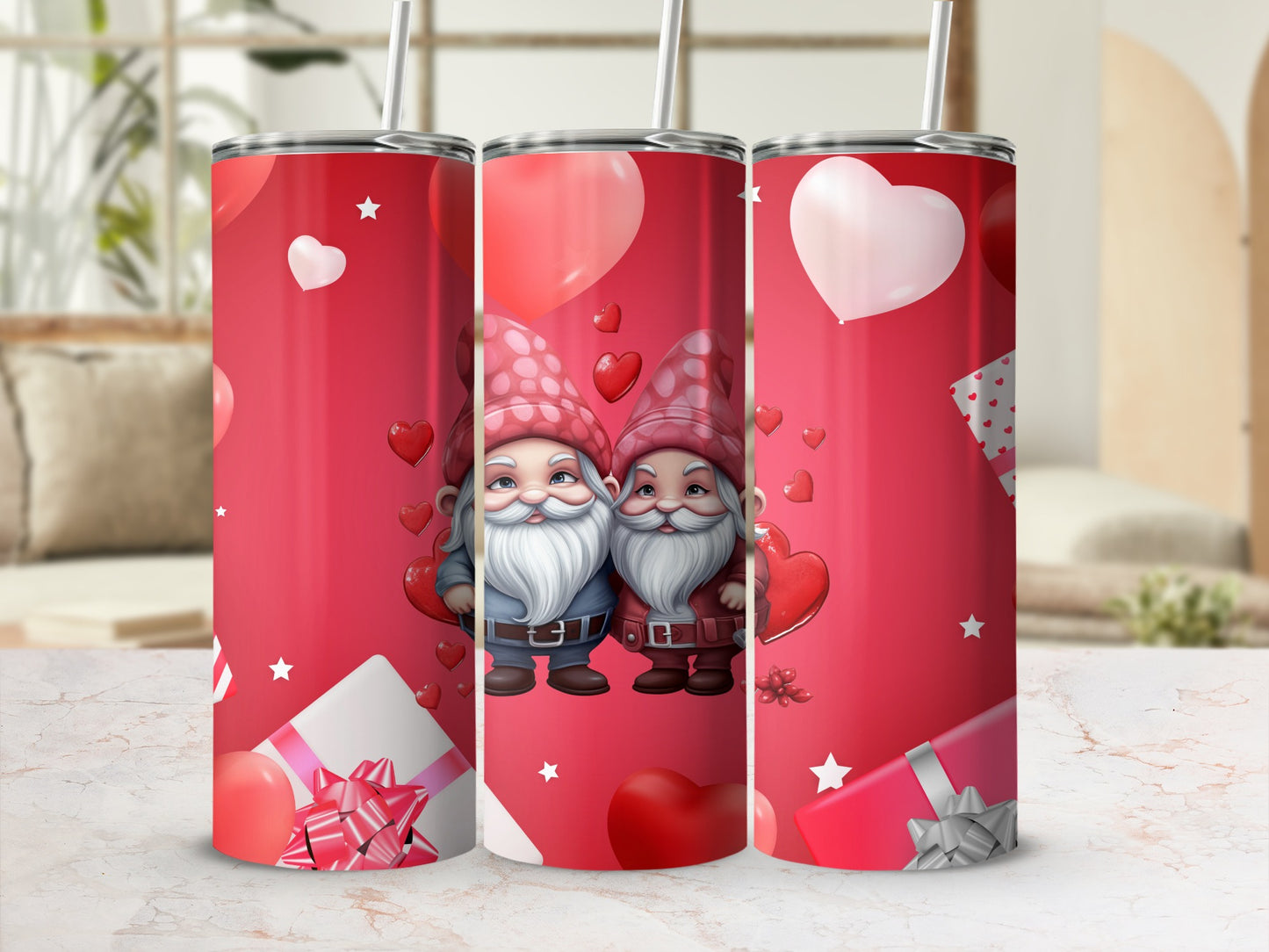 Valentine's Day Gnome Hearts and Gifts Drinkware