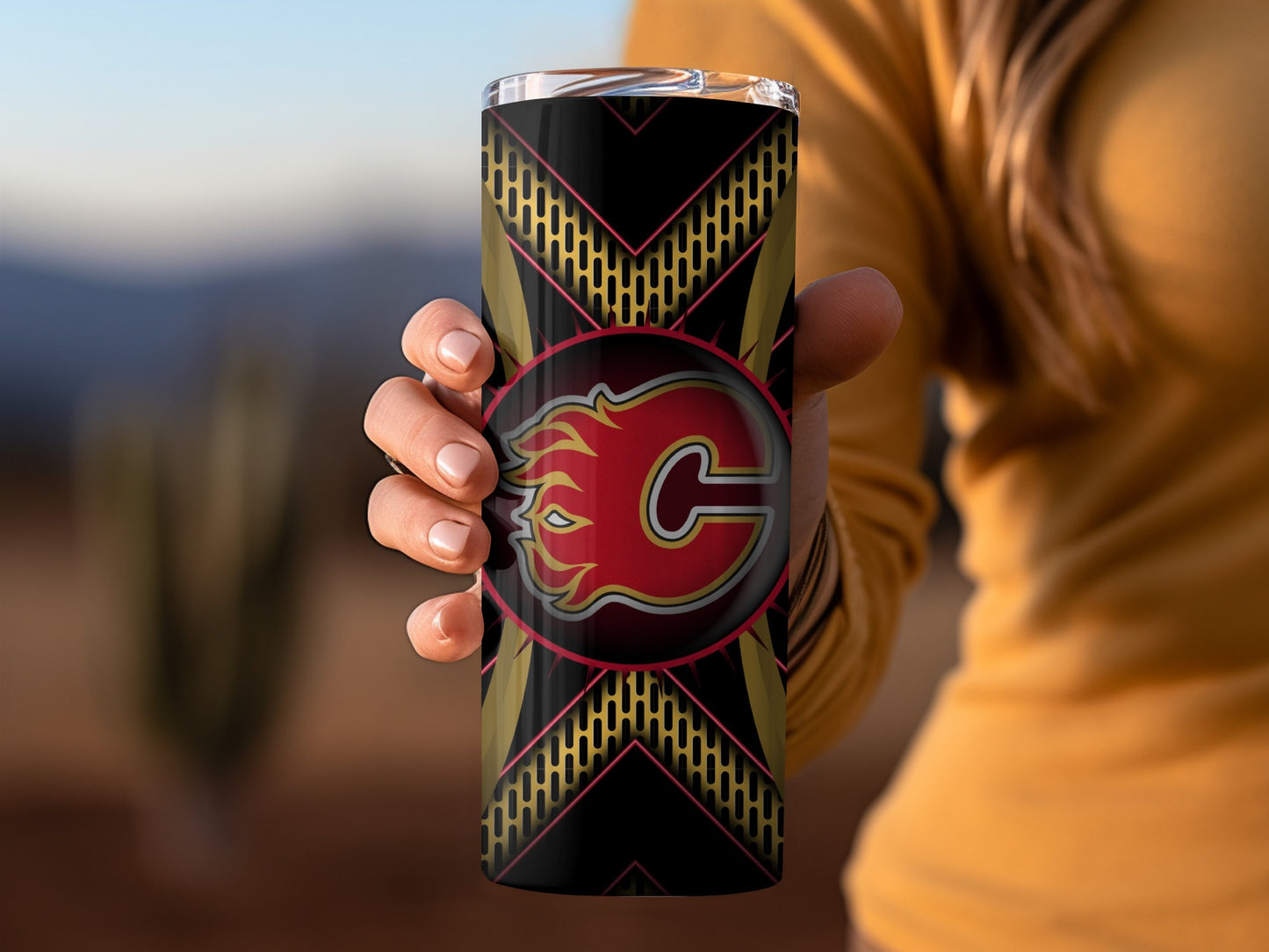 Calgary Flames Hockey Team Graphic Design Tumblers
