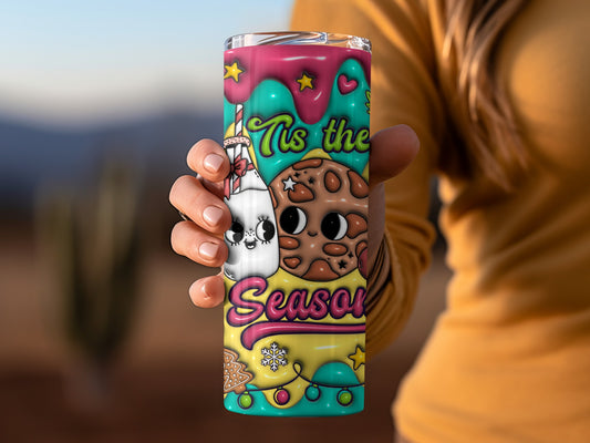 Tis the Season Cute Holiday Design Tumbler Cup