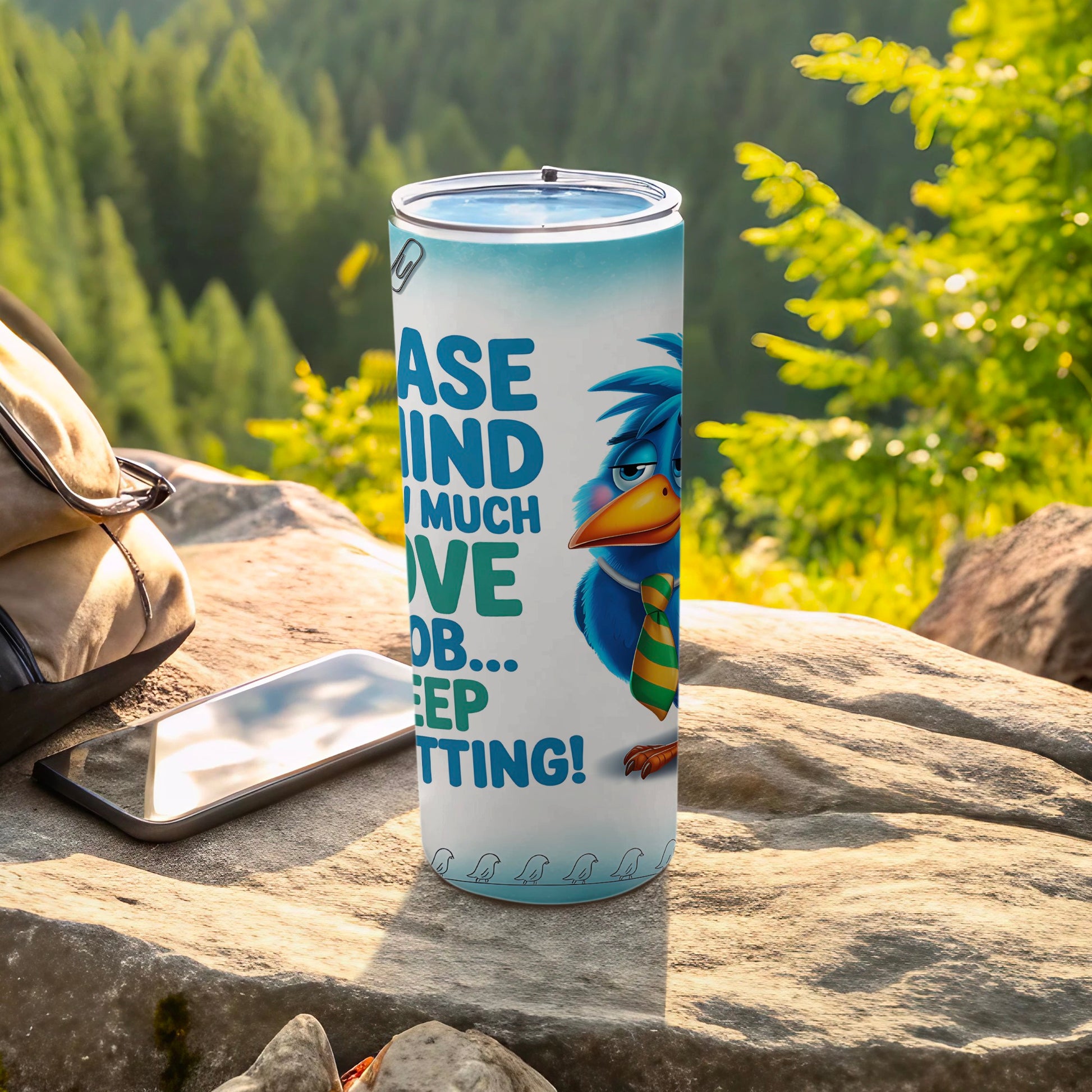 Motivational Bird Design Tumbler for Nature Lovers