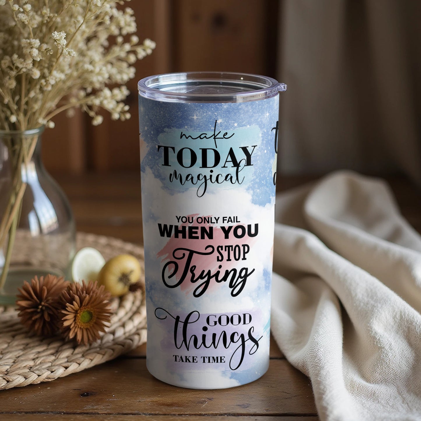 Inspirational Quote Travel Tumbler for Daily Motivation