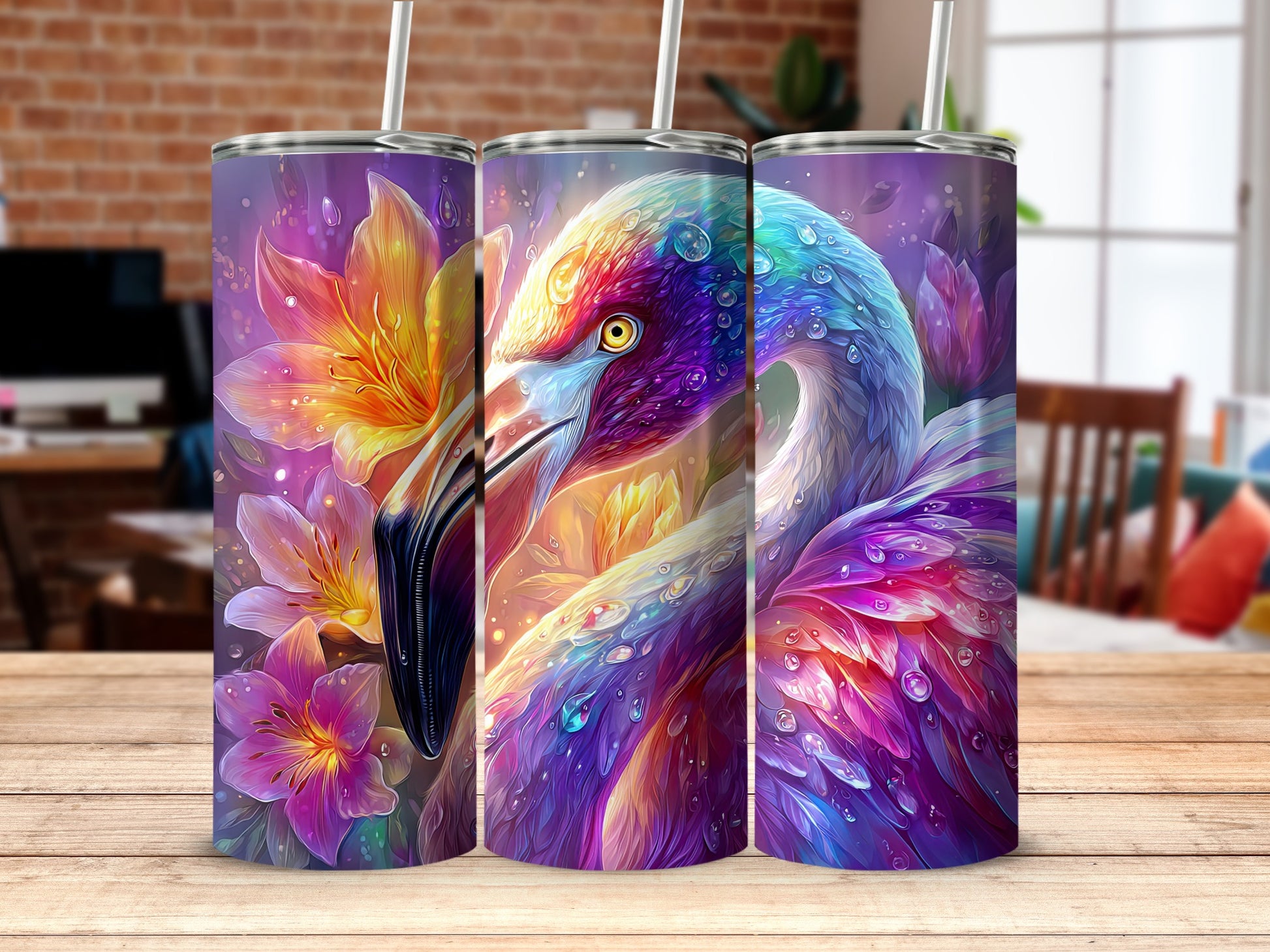 Vibrant Flamingo Artwork Insulated Tumbler for Everyday Use