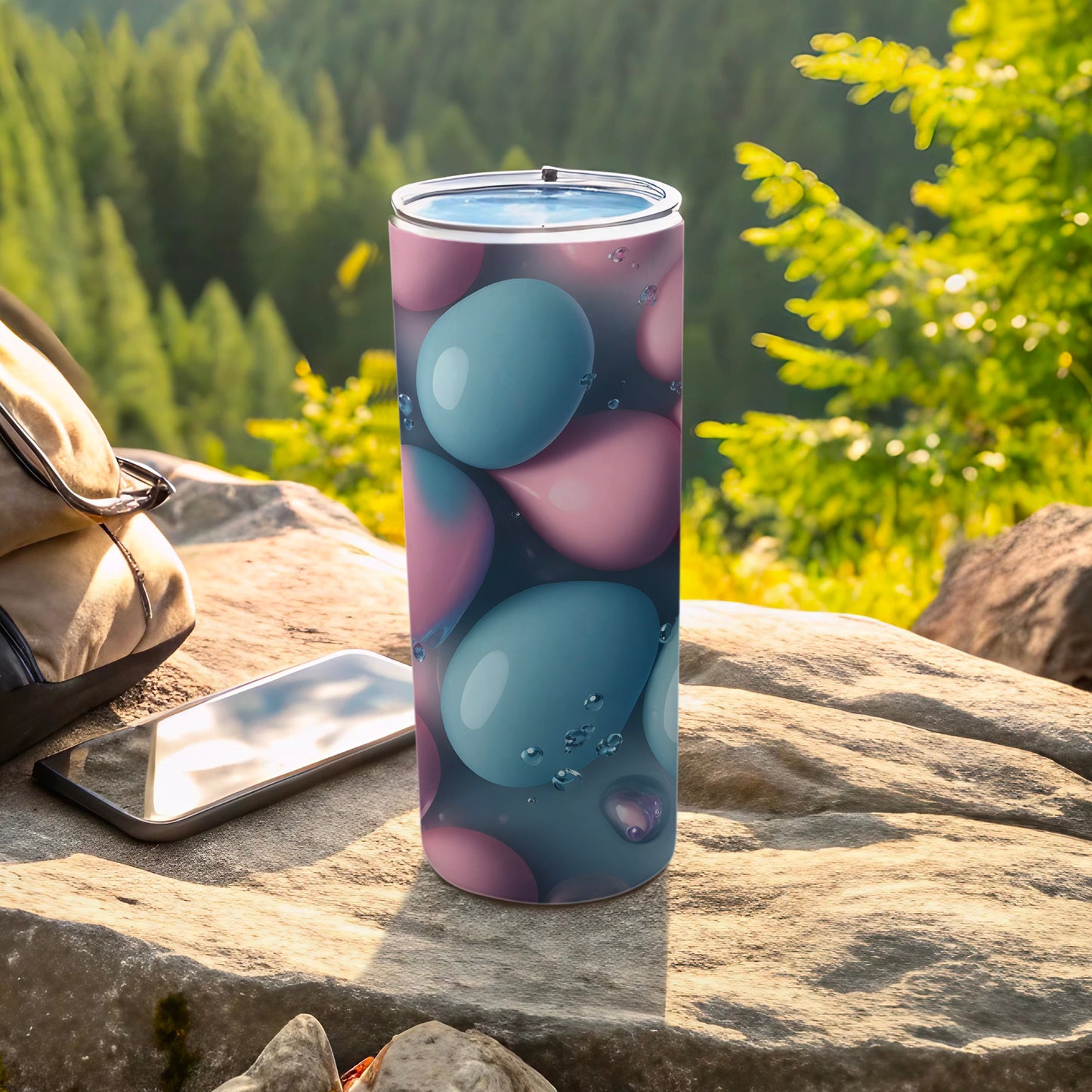 Abstract Blue Pink Spheres Droplets Tumbler product type