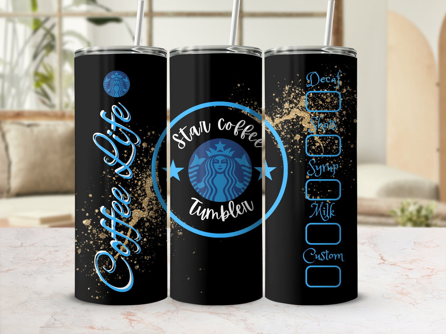 Coffee Life Star Coffee Tumbler with Custom Options