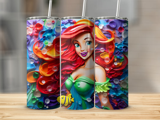 Colorful Mermaid Tumbler with Unique Ocean Design