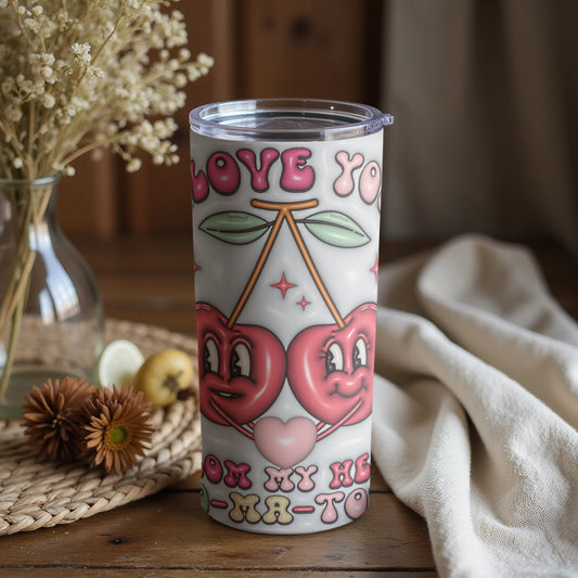 Love You Cherry Heart Insulated Tumbler Product