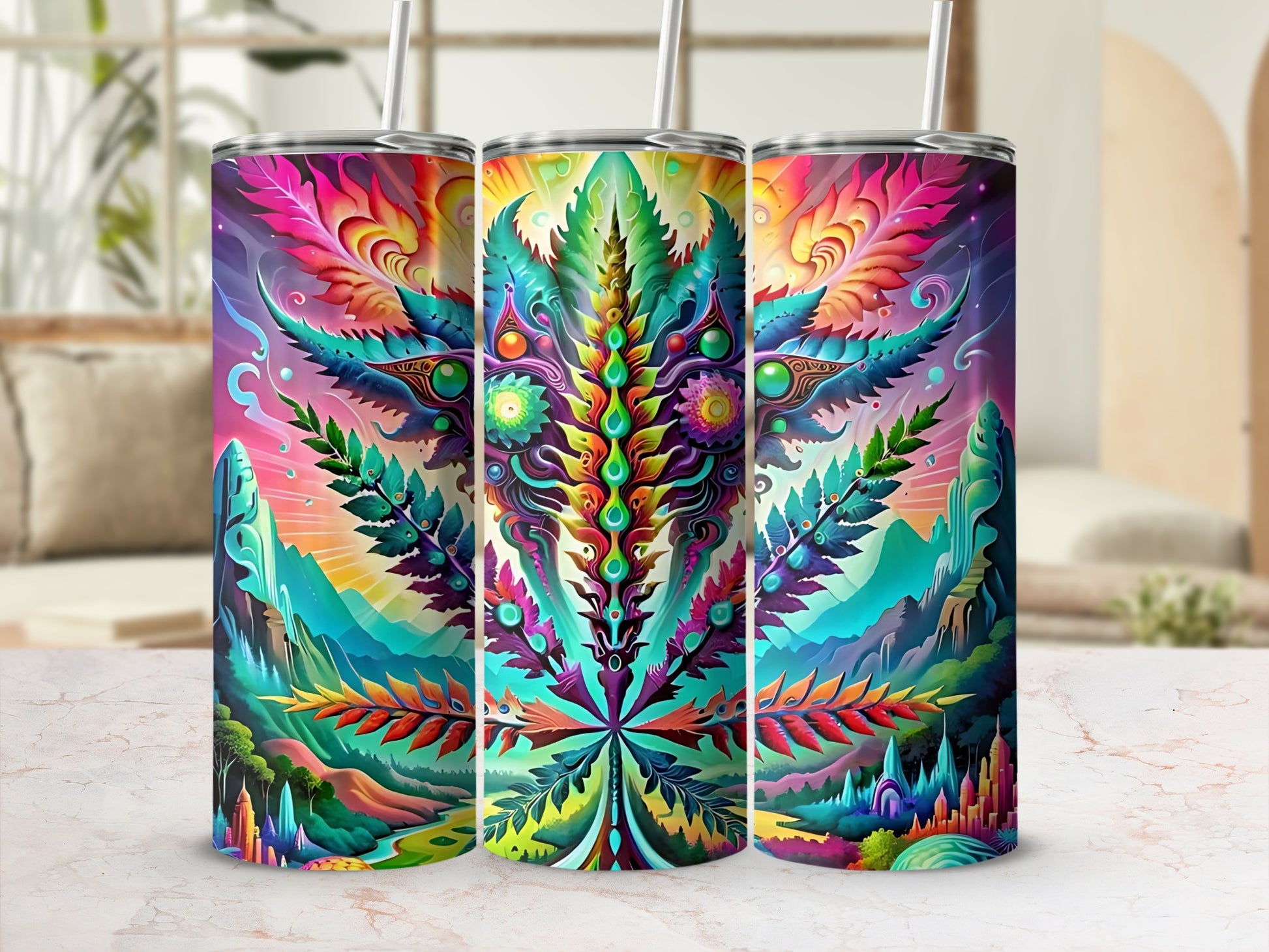 Colorful Psychedelic Art Design Insulated Tumbler