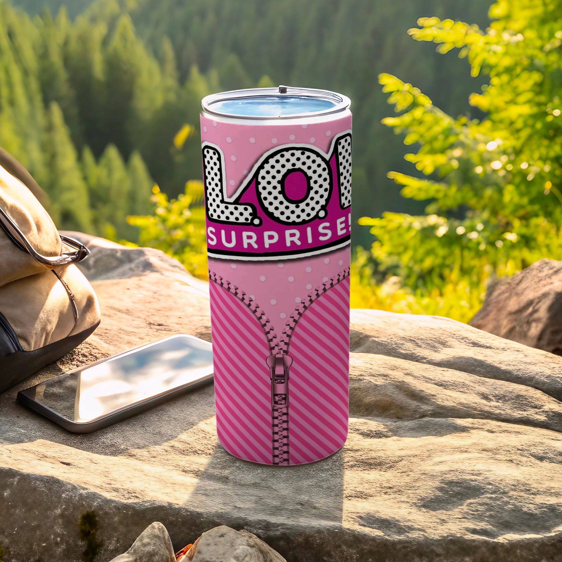 LOL SURPRISE Pink Zipper Design Polka Dot Tumbler product type