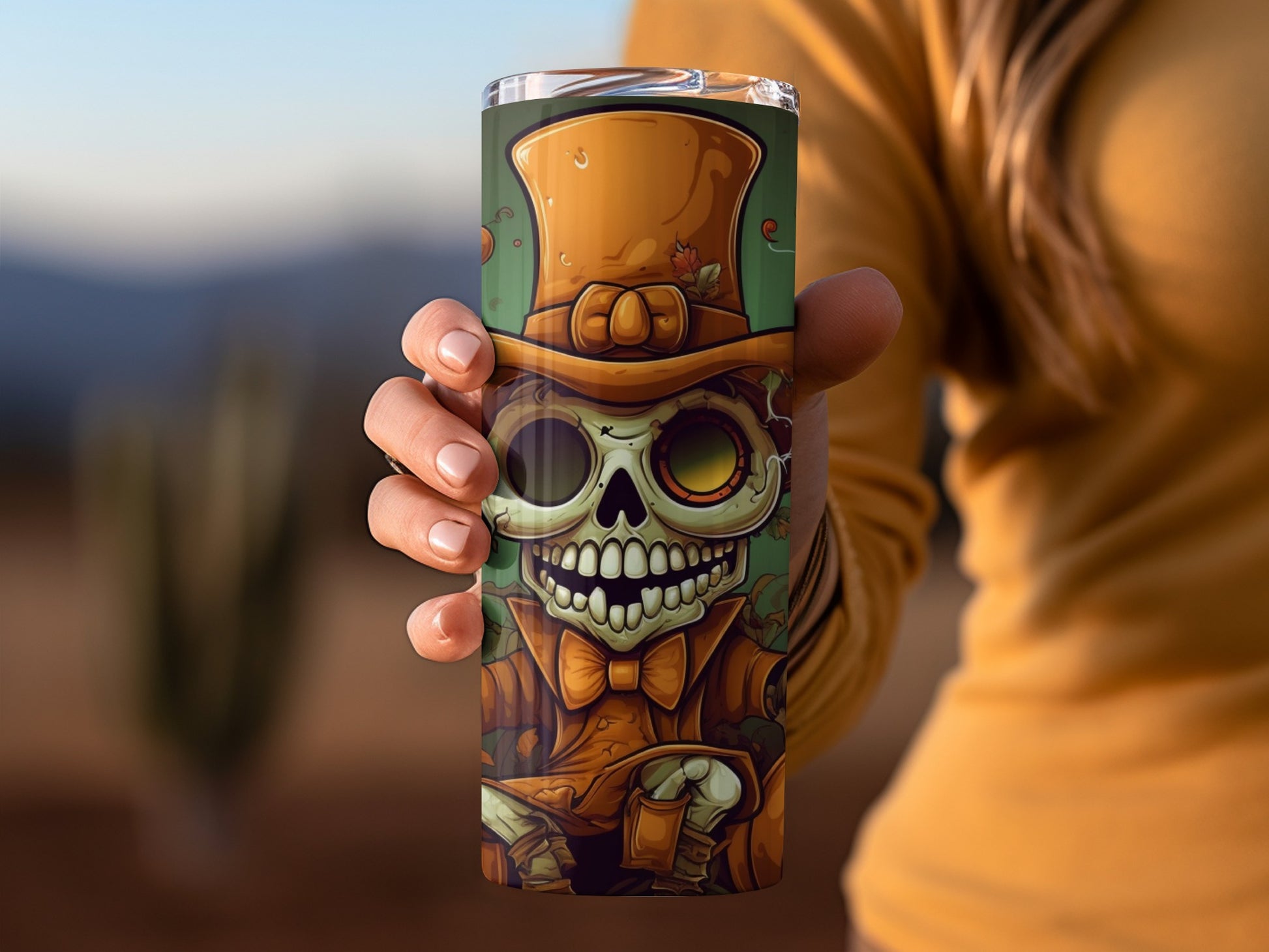 Halloween Skull Artist Design Insulated Tumbler Cup