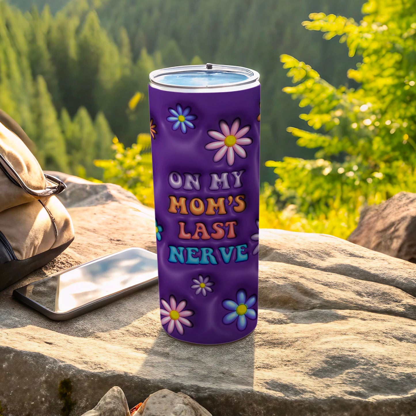 On My Mom's Last Nerve Flowers Purple Tumbler product type