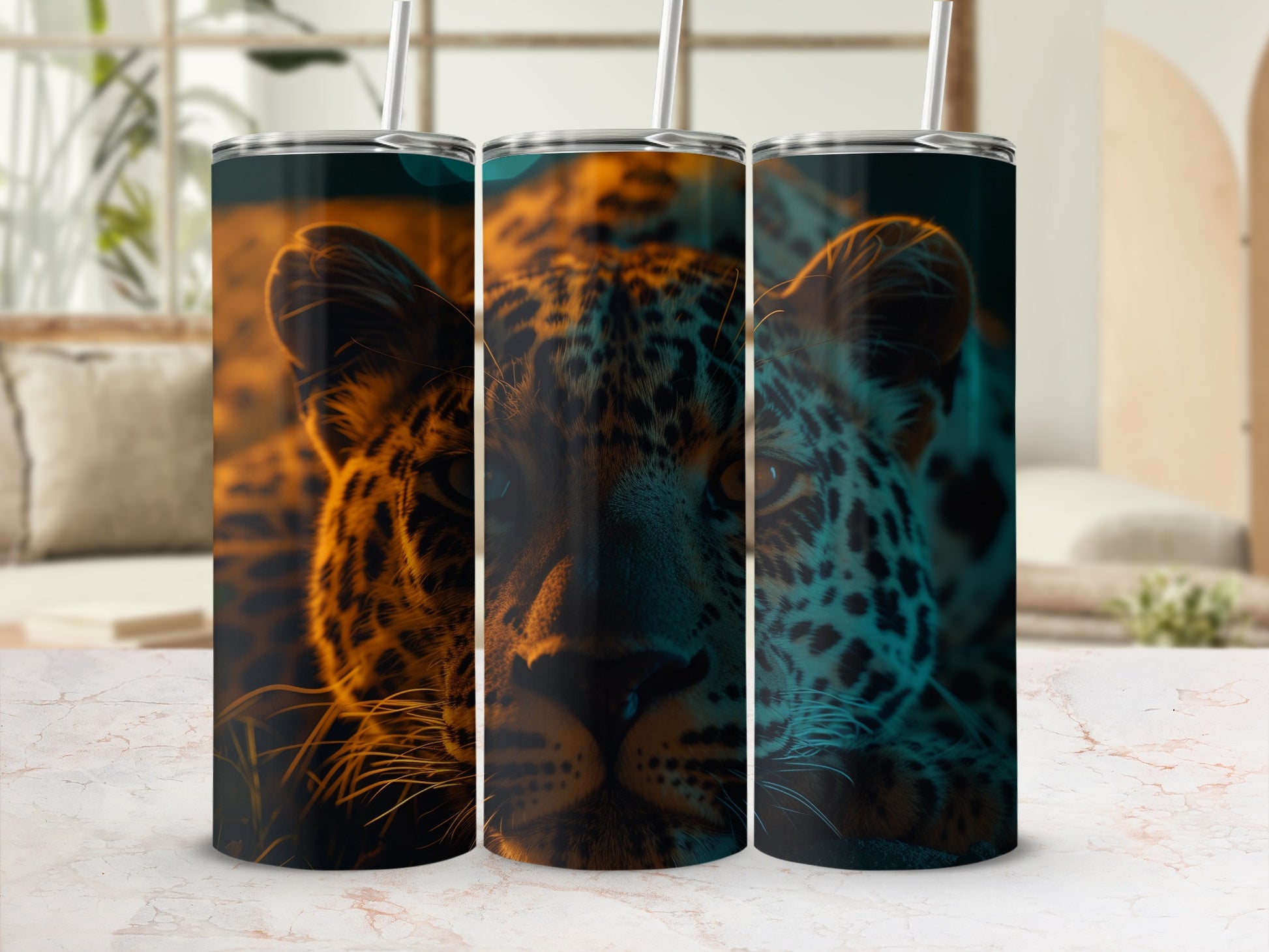 Intense Leopard Gaze Orange Teal Light Tumbler product type
Leopard
Big Cat
Wildlife Art
Animal Theme
Feline Design
Orange Teal
Vibrant Colors
Dark Aesthetic
Intense Look
Tumbler Cup
Insulated Drinkware
Beverage Tumbler
Safari Animal
Exotic Print
Unique Gift
Animal Lover
Wild Cat
Leopard Spots
Hunter Gaze
Nature Inspired