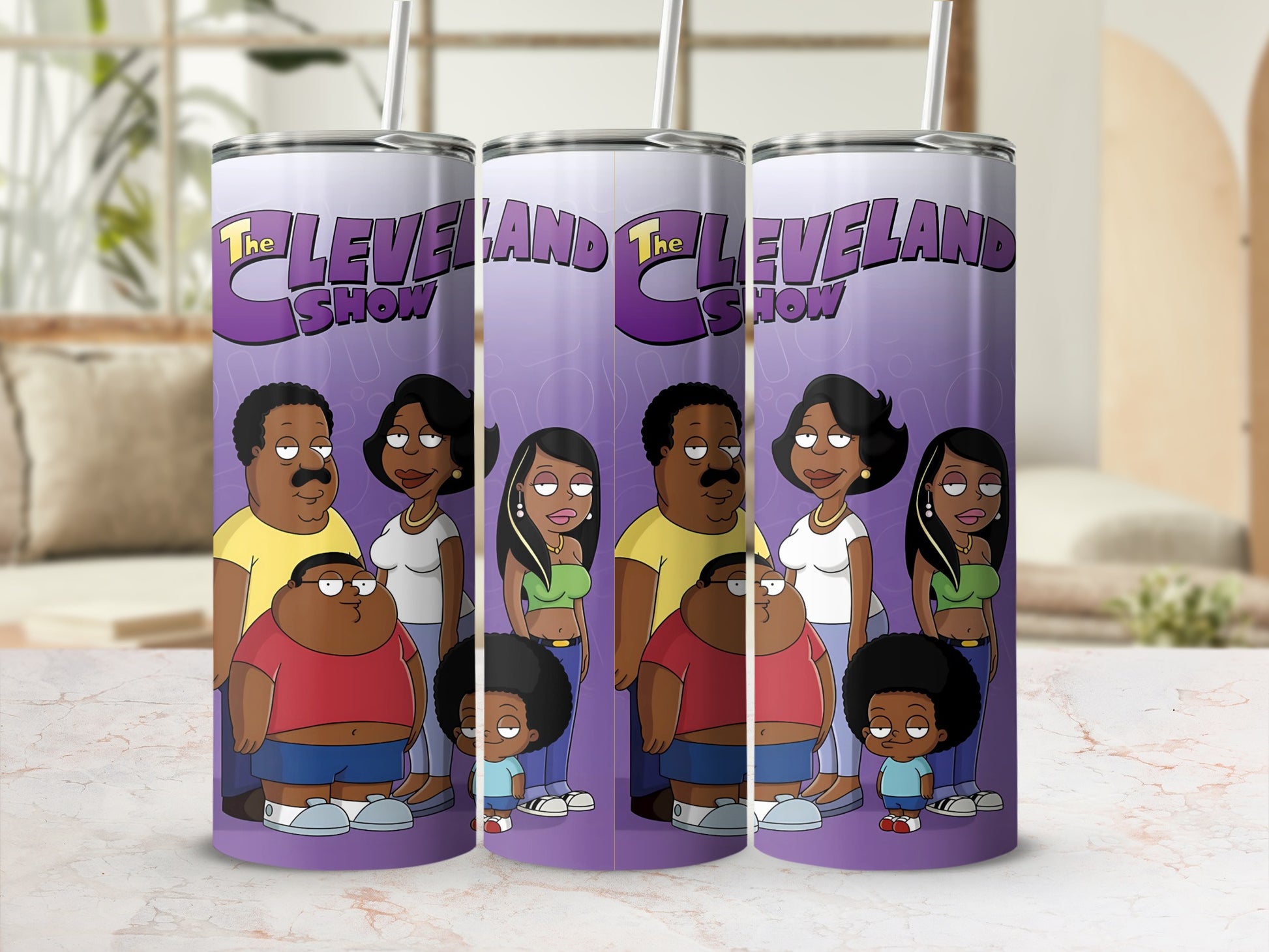 The Cleveland Show Tumbler with Characters Design
