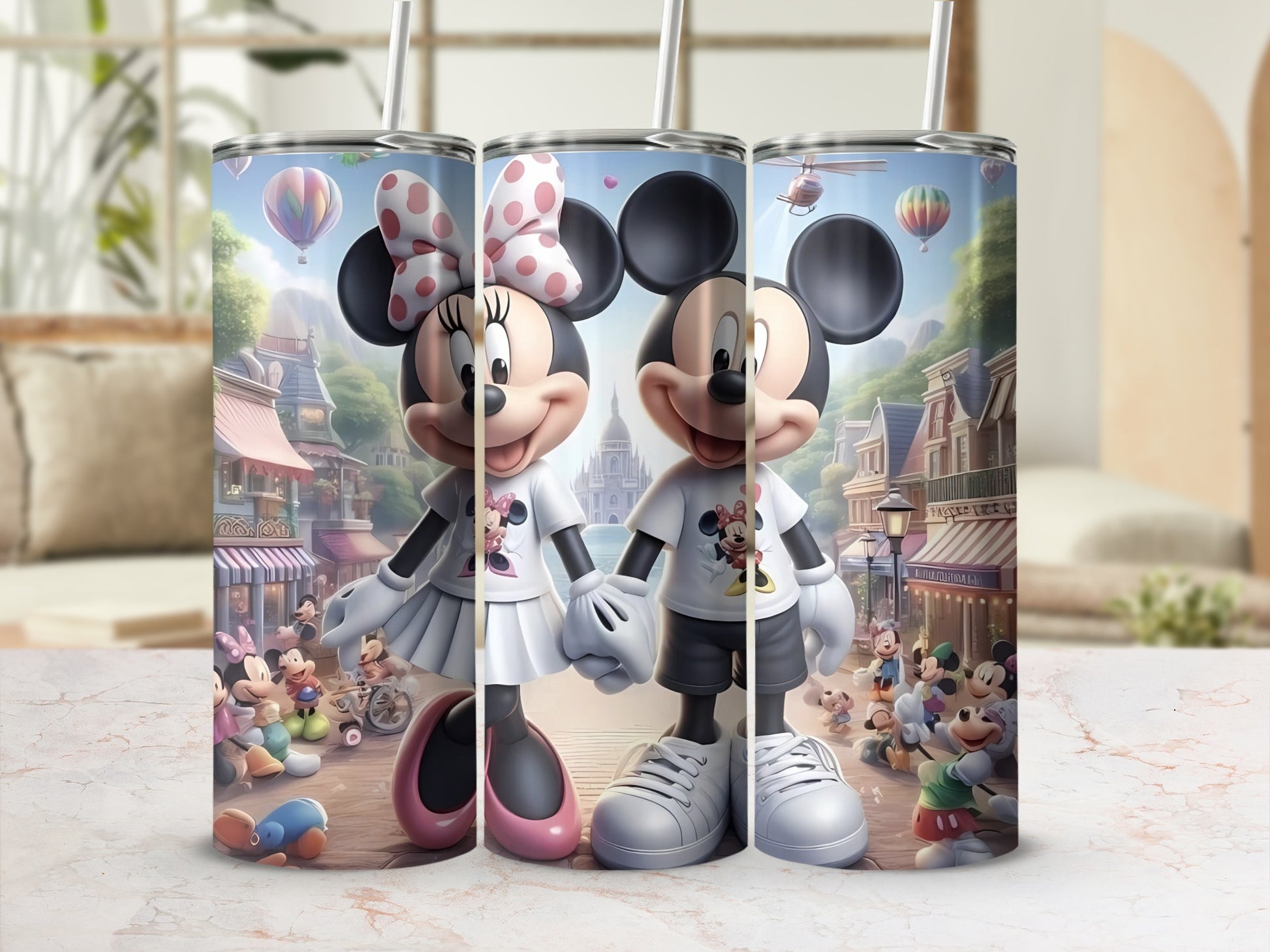 Mickey and Minnie Mouse Themed Tumbler Set